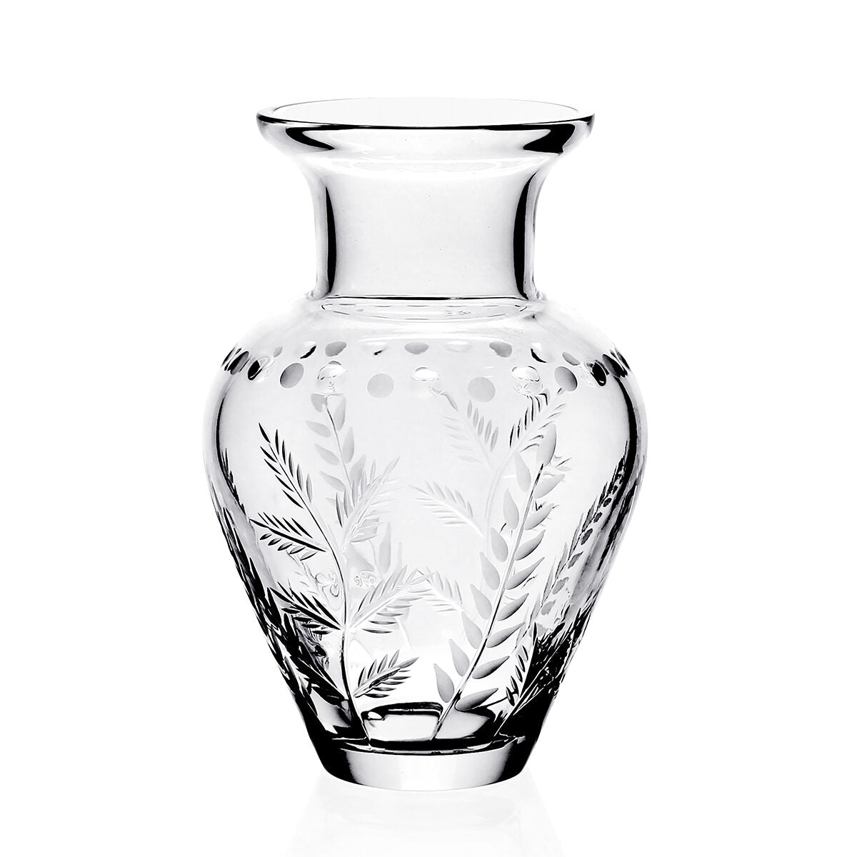 William Yeoward Fern Bouquet Vase 6½" / 166mm, handmade crystal, on a white background