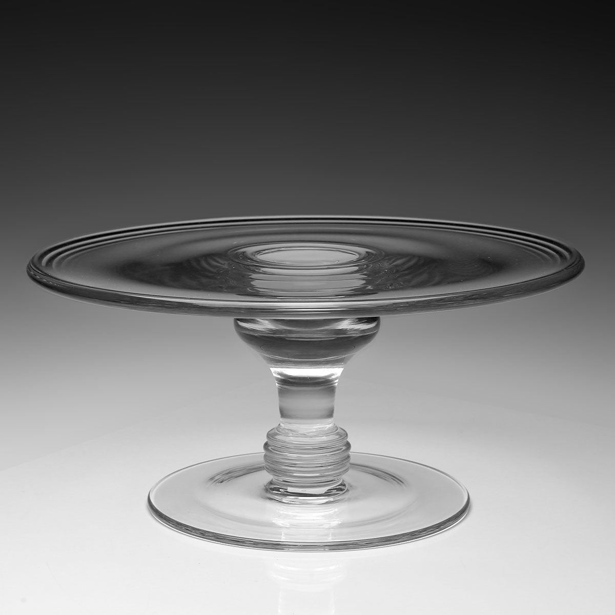 William Yeoward Fern Cake Stand, handmade crystal, detail view