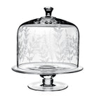 William Yeoward Fern Cake Stand and Dome 12¼" / 31cm, handmade crystal, on a white background