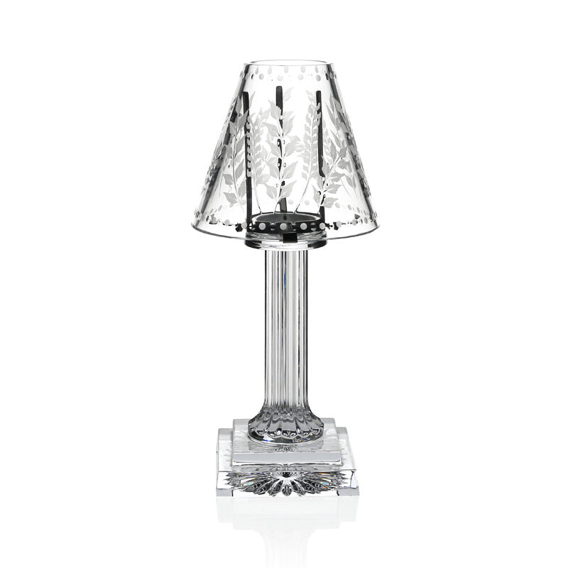 William Yeoward Fern Candle Lamp 12" / 30.5cm, handmade crystal, on a white background