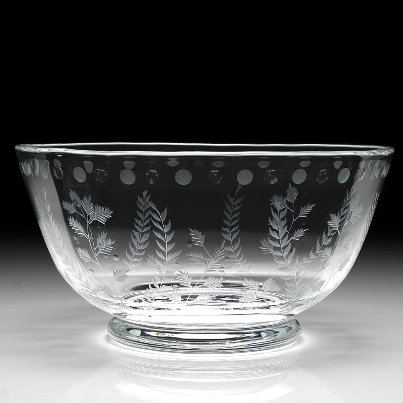 William Yeoward Fern Centrepiece Bowl 12" / 30cm, handmade crystal, detail view