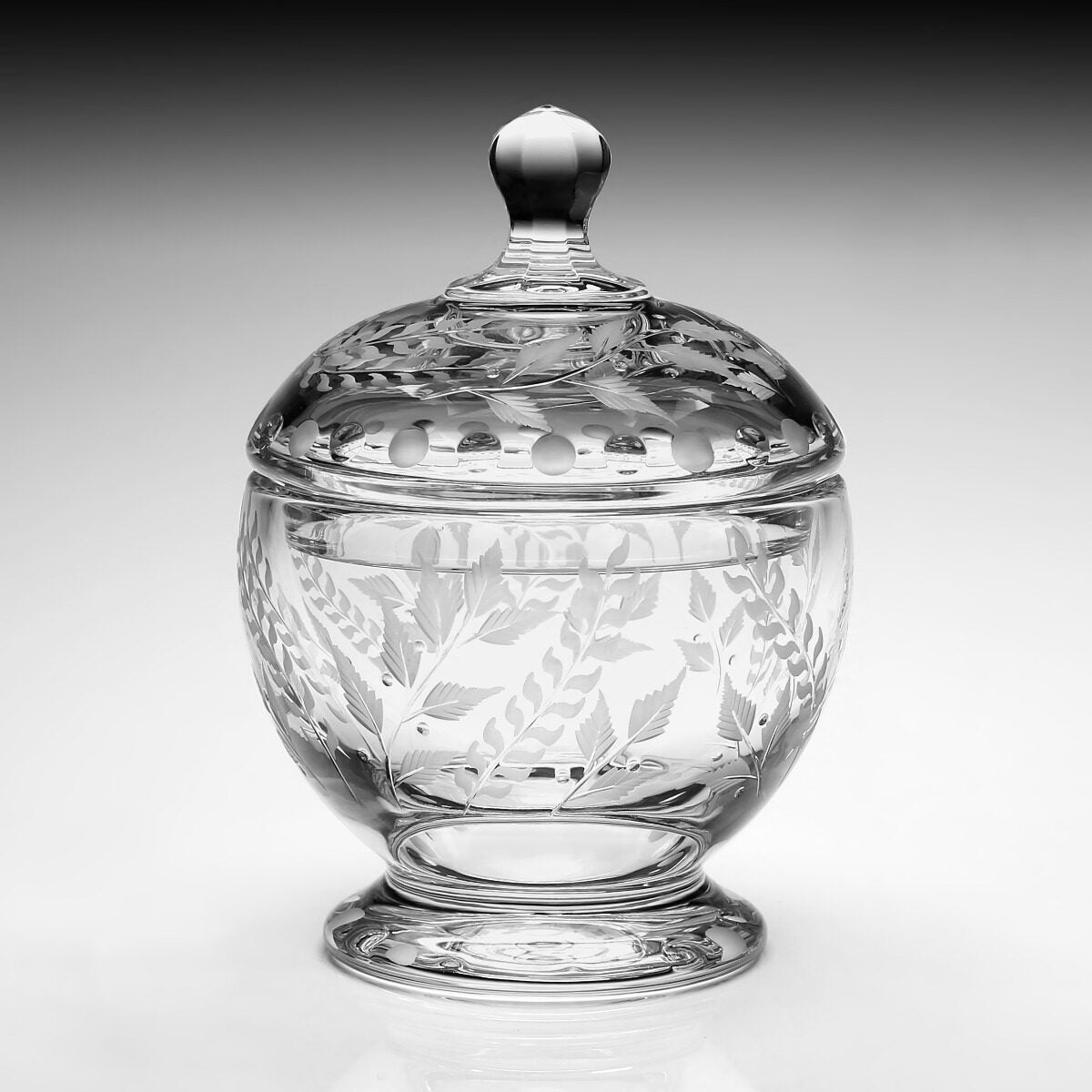 William Yeoward Fern Covered Bonbonniere 6½" / 166mm, handmade crystal, detail view
