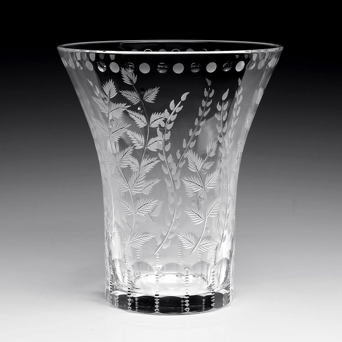 William Yeoward Fern Flower Vase 8" / 200mm, handmade crystal, detail view