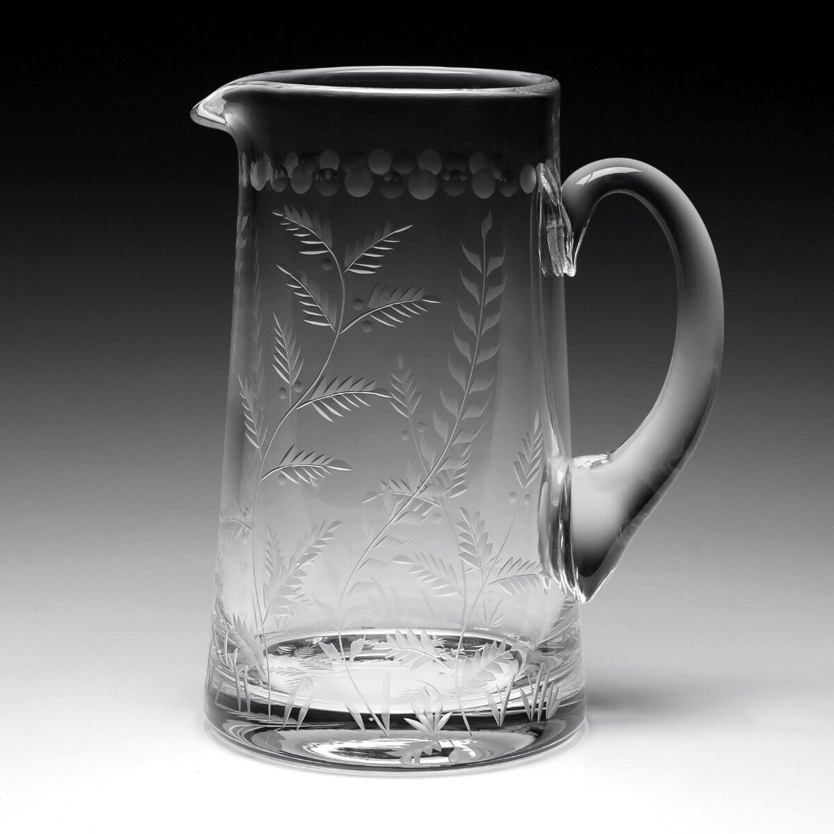 William Yeoward Fern Jug, handmade crystal, detail view