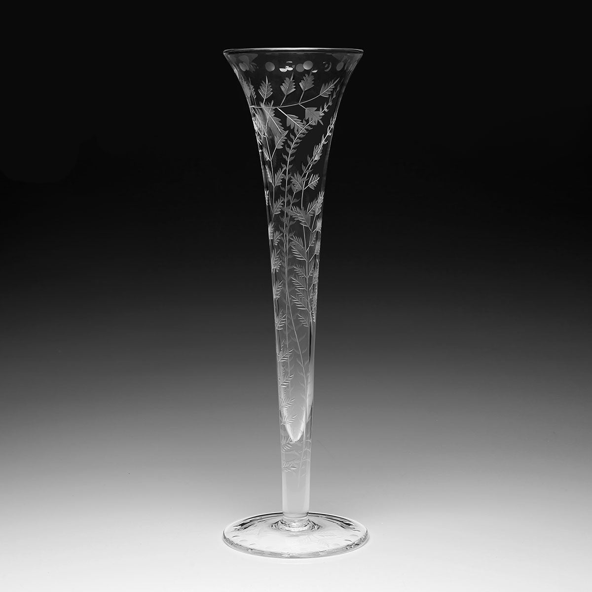 William Yeoward Fern Lily Vase 19"/ 48cm, handmade crystal, detail view