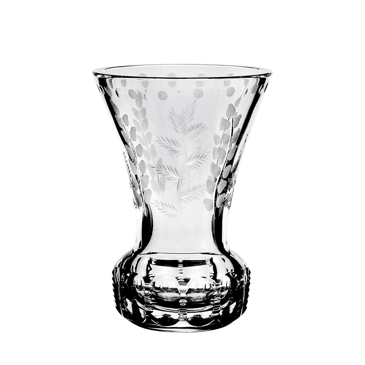 William Yeoward Fern Posy Vase 4" / 100mm, handmade crystal, on a white background