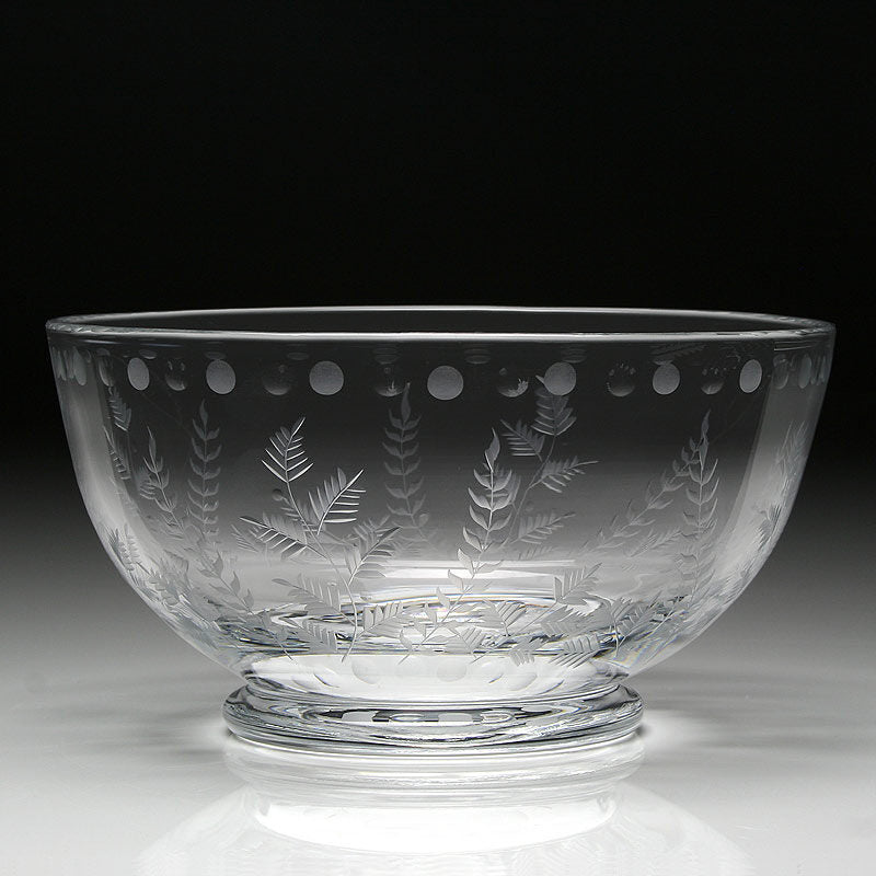 William Yeoward Fern Salad Bowl 9¼" / 234mm, handmade crystal, detail view