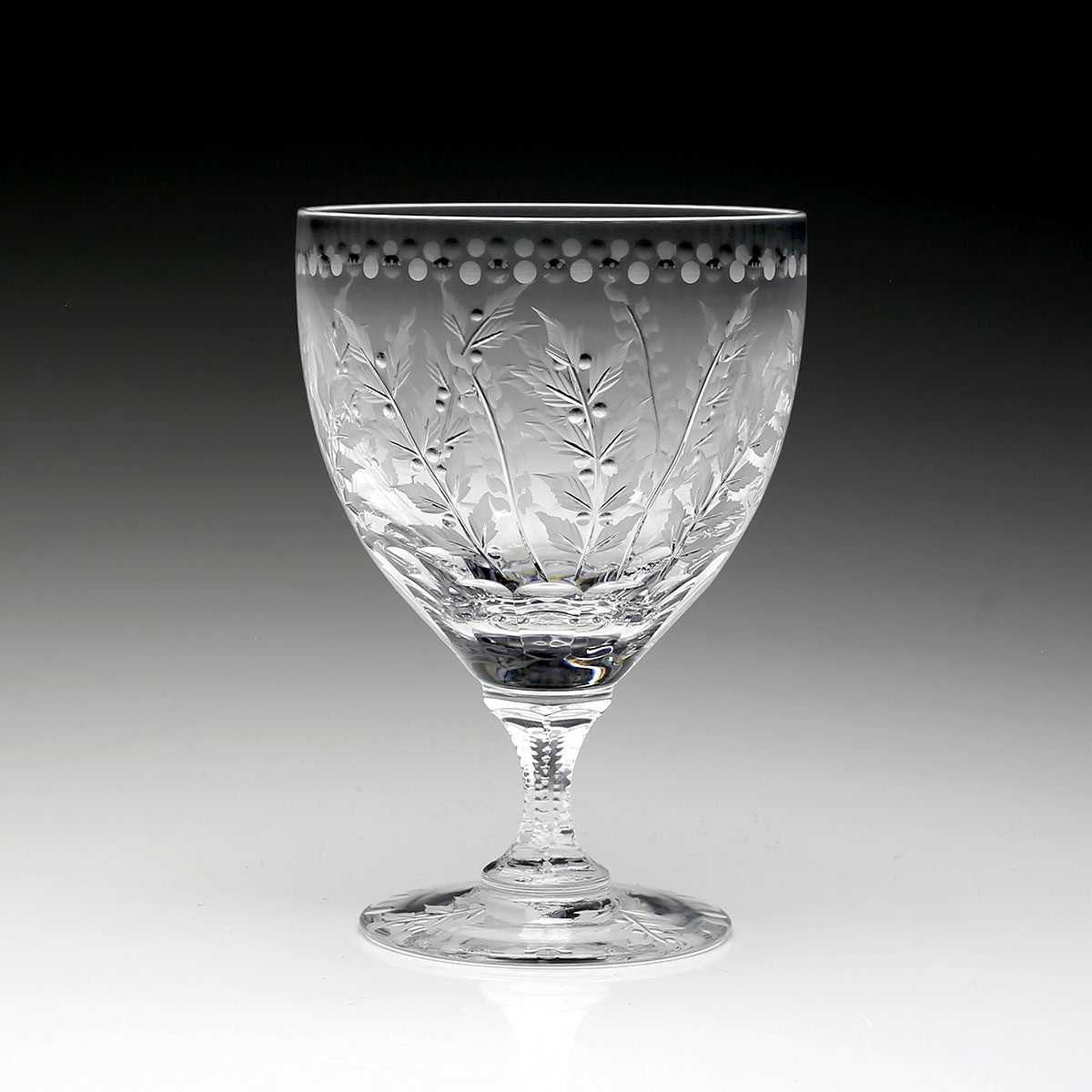 William Yeoward Fern Small Wine, handmade crystal, detail view