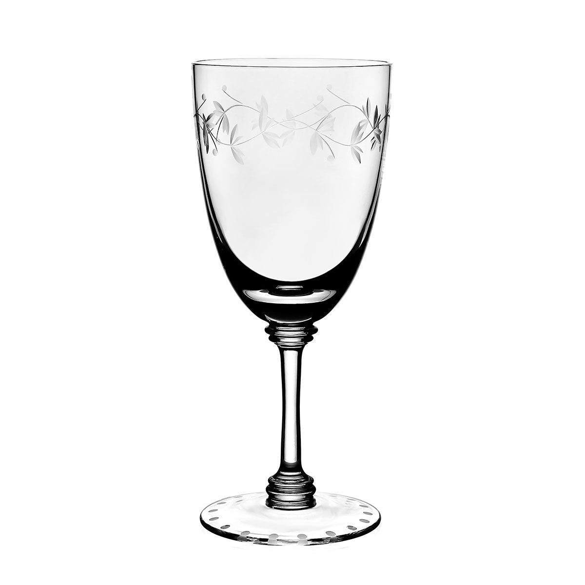 William Yeoward Flora Goblet, handmade crystal, on a white background