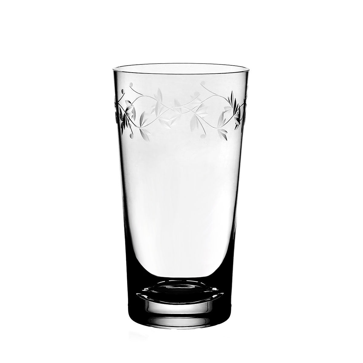 William Yeoward Flora Highball Tumbler, handmade crystal, on a white background
