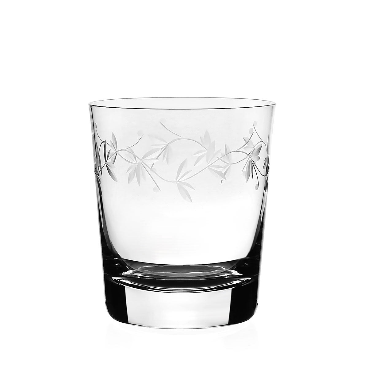 William Yeoward Flora Old Fashioned Tumbler, handmade crystal, on a white background