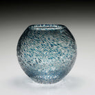 William Yeoward Florence Globe Vase Aqua 6" / 152mm in Aqua, handmade crystal, detail view