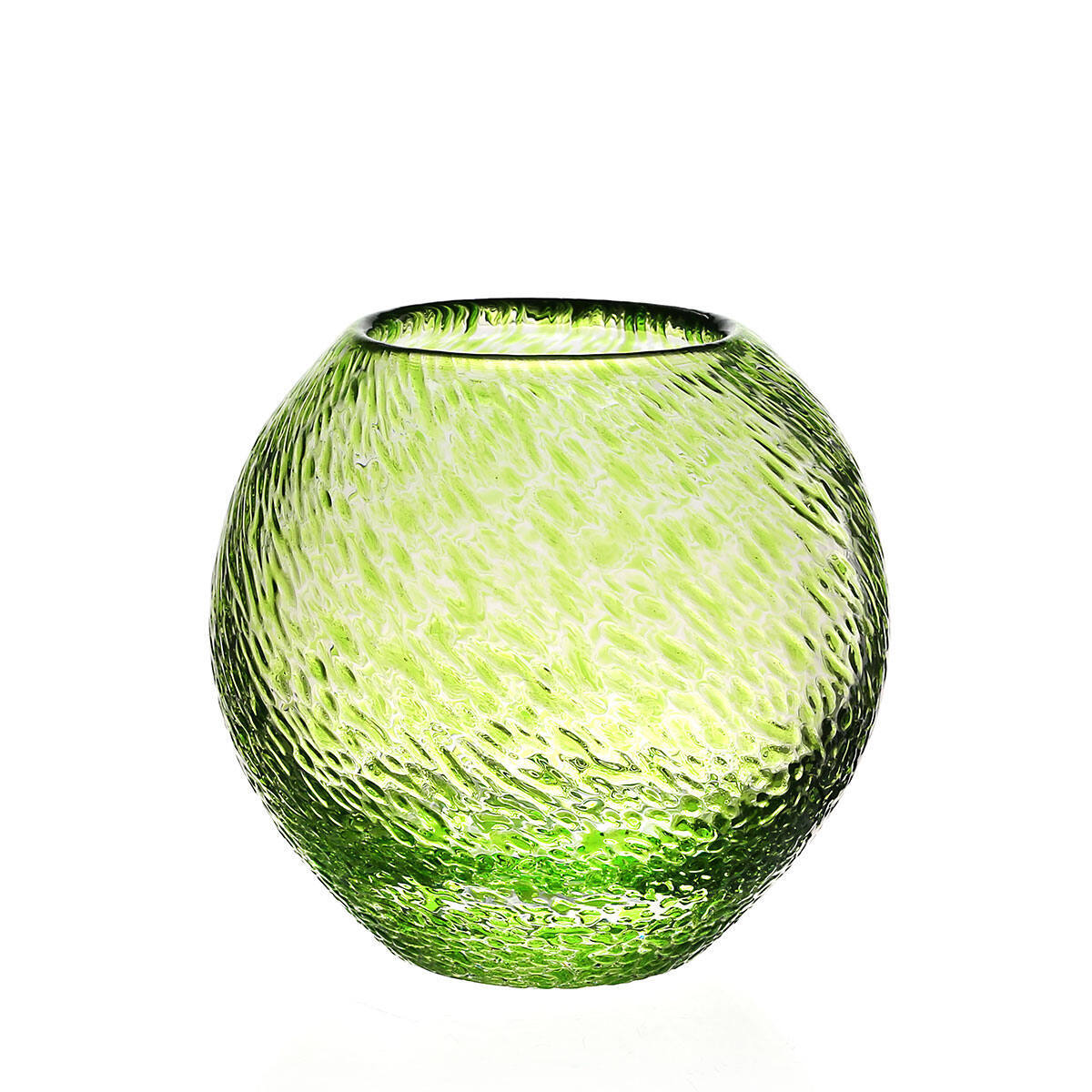 William Yeoward Florence Globe Vase Citrine 6" / 152mm in Citrine, handmade crystal, on a white background