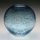 William Yeoward Florence Globe Vase Aqua 9" / 228mm in Aqua, handmade crystal, detail view