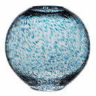 William Yeoward Florence Globe Vase Aqua 9" / 228mm in Aqua, handmade crystal, on a white background