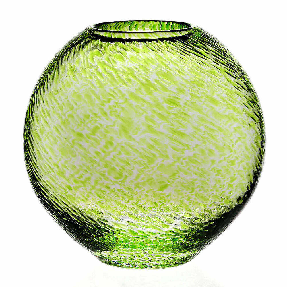 William Yeoward Florence Globe Vase Citrine 9" / 228mm in Citrine, handmade crystal, on a white background
