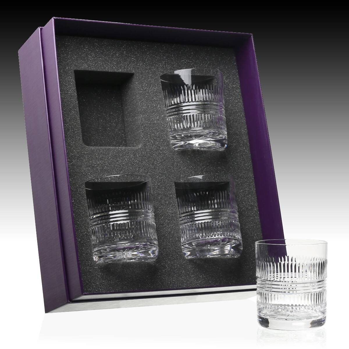 William Yeoward Gemma Gift Set of 4 DOF Tumblers, handmade crystal, detail view