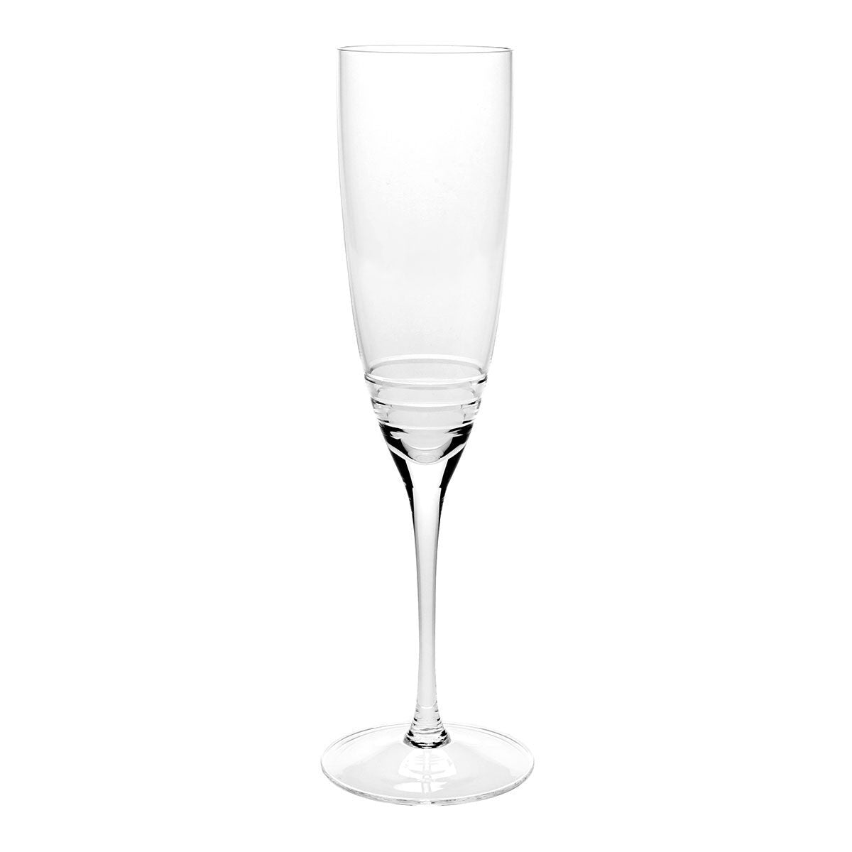 William Yeoward Greta Champagne Flute, handmade crystal, on a white background