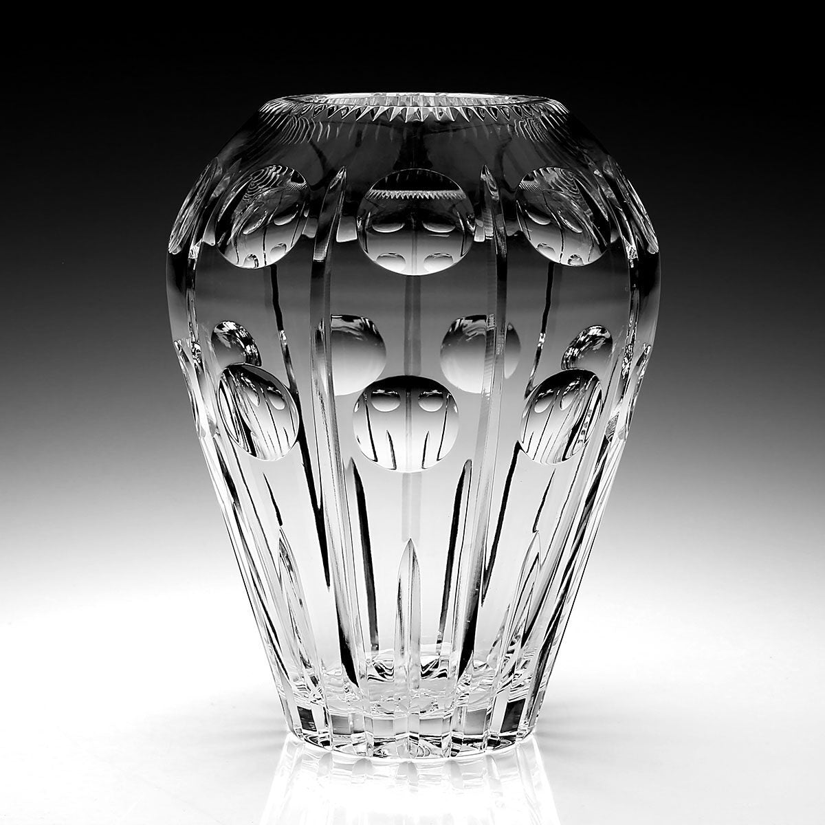 William Yeoward Harlequine Classic Vase 10" / 25.5cm, handmade crystal, detail view