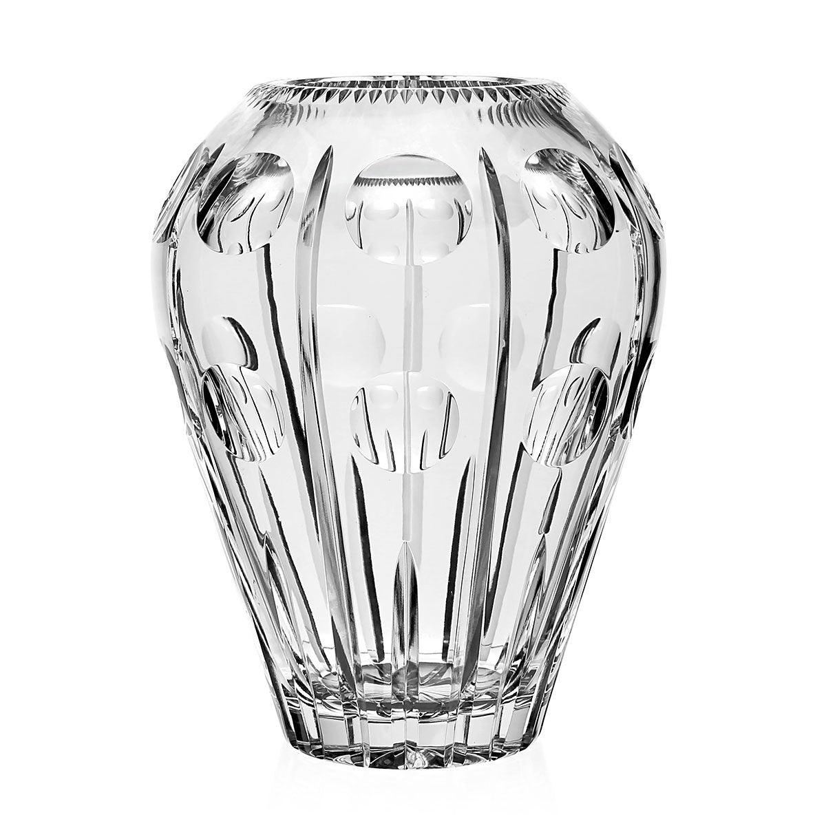 William Yeoward Harlequine Classic Vase 10" / 25.5cm, handmade crystal, on a white background