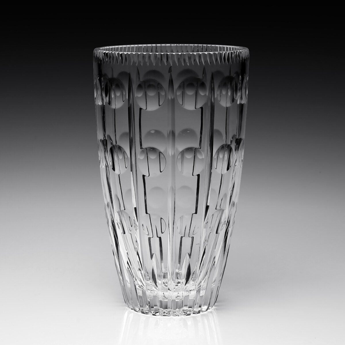 William Yeoward Harlequine Flower Vase 11" / 28cm, handmade crystal, detail view