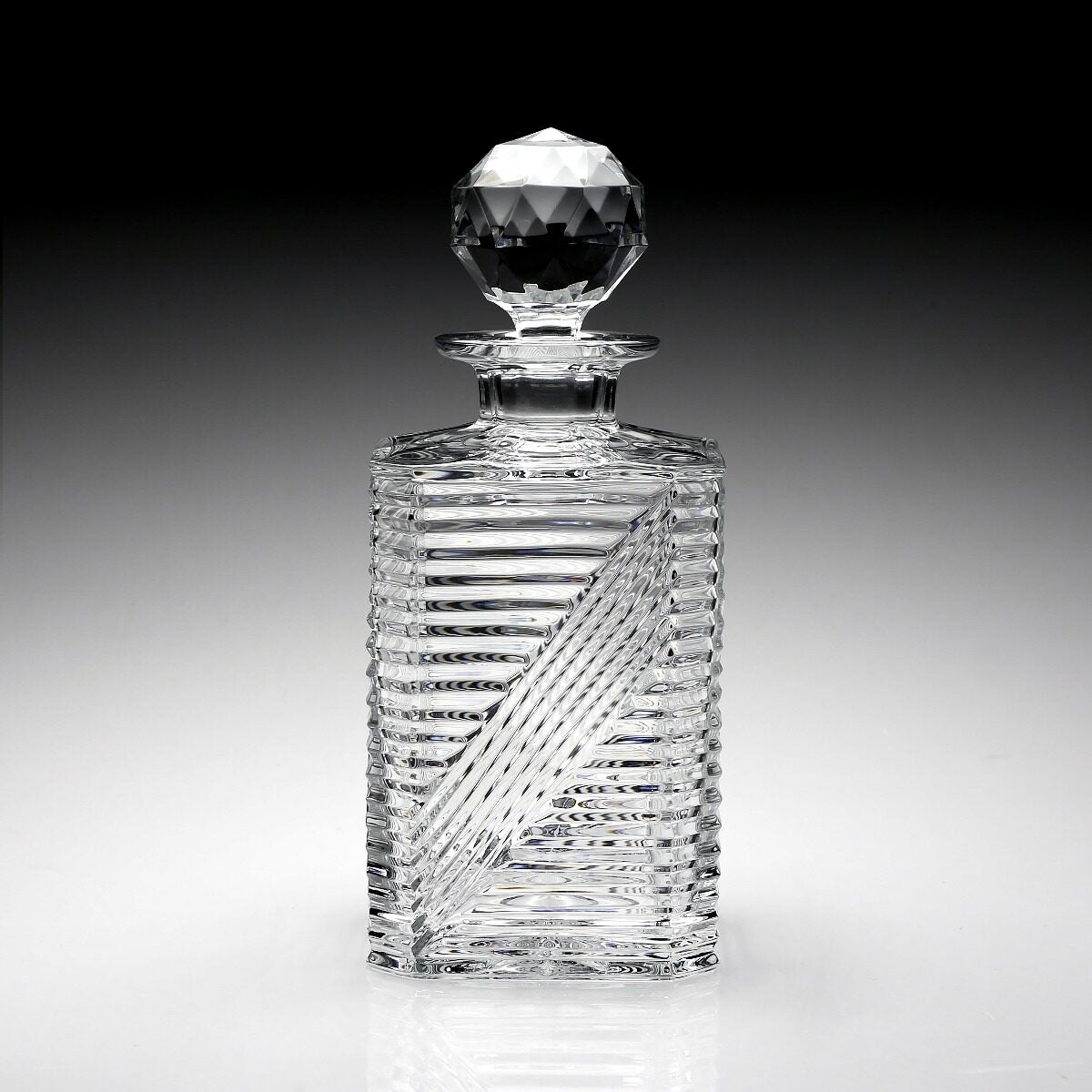 William Yeoward Ingrid Gift Boxed Square Decanter, handmade crystal, detail view