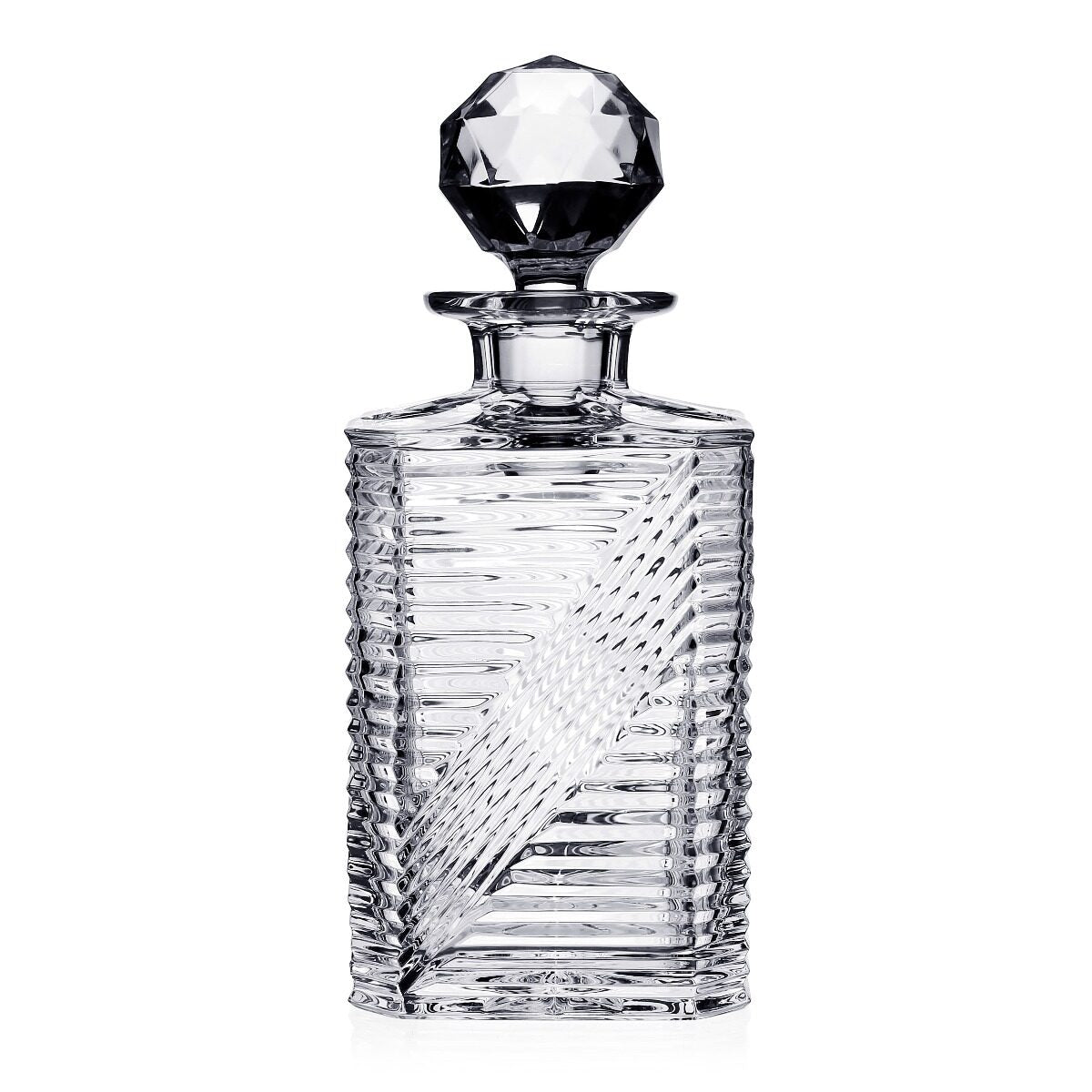 William Yeoward Ingrid Gift Boxed Square Decanter, handmade crystal, on a white background