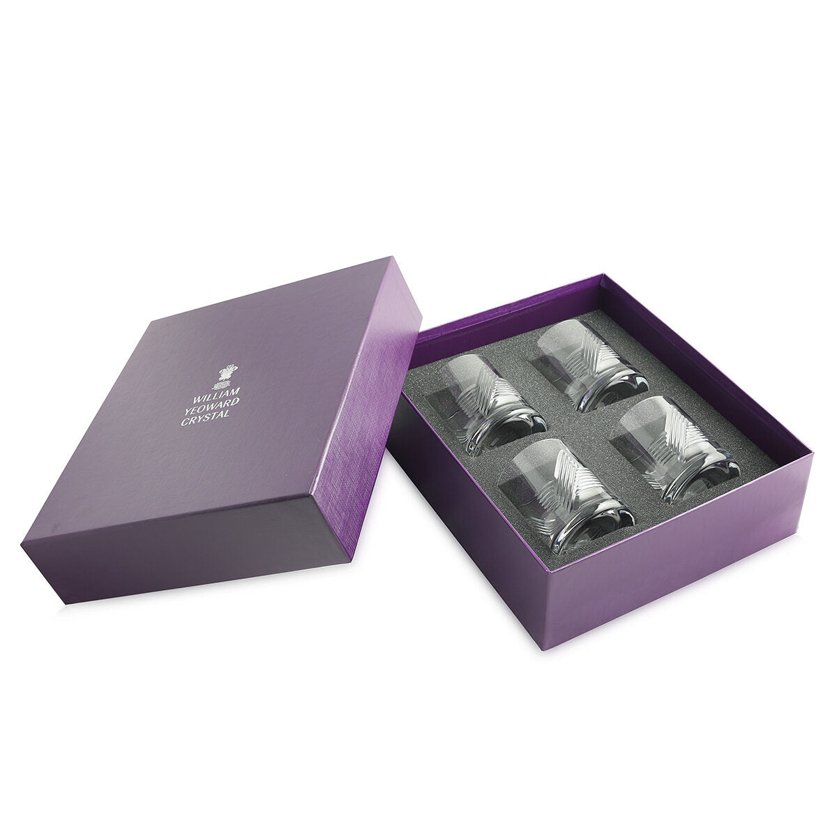 William Yeoward Ingrid Gift Set of 4 Double Old Fashioned Tumblers, handmade crystal, detail view