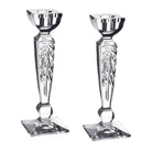 William Yeoward Iris Pair of Candlesticks 8" / 203mm, handmade crystal, on a white background