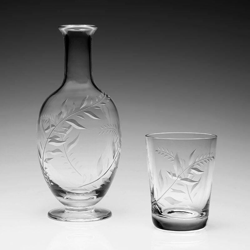 William Yeoward Jasmine Bedside Carafe & Tumbler, handmade crystal, detail view