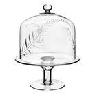 William Yeoward Jasmine Cake Dome & Stand 12¾" / 32.5cm, handmade crystal, on a white background