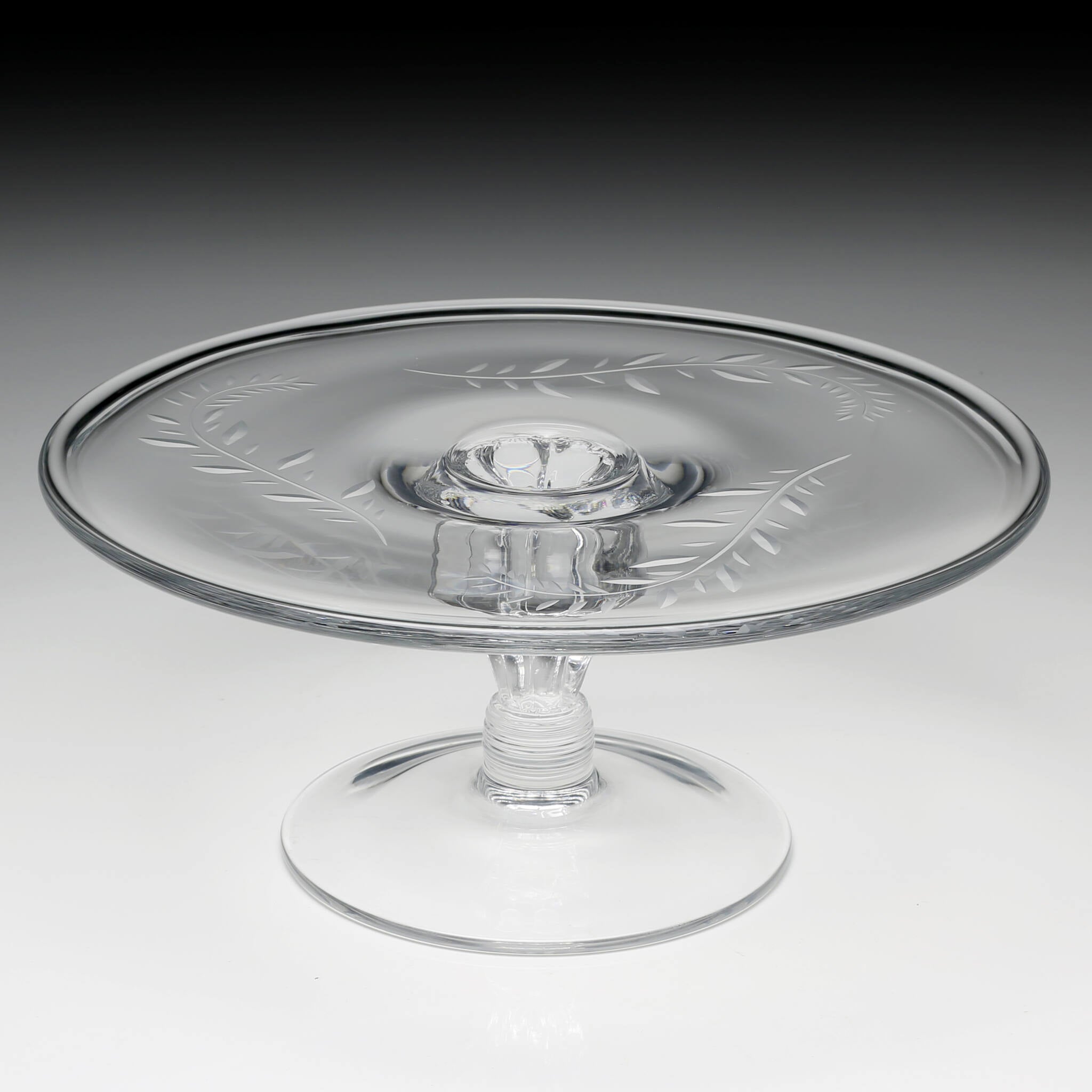 William Yeoward Jasmine Cake Stand, handmade crystal, detail view