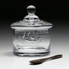 William Yeoward Jasmine Covered Honey with spoon, handmade crystal, detail view