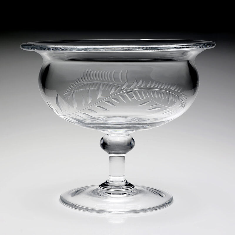 William Yeoward Jasmine Footed Comport, handmade crystal, detail view