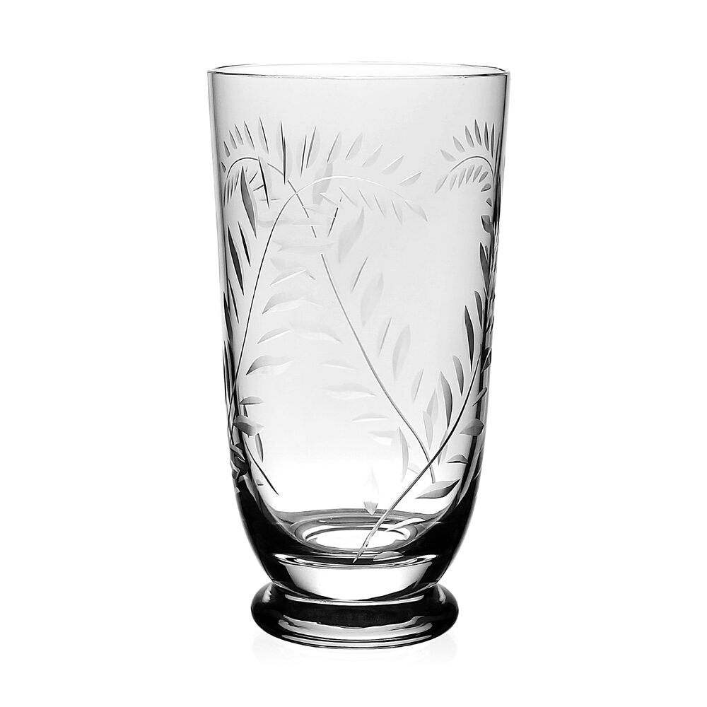 William Yeoward Jasmine Footed Highball Tumbler, handmade crystal, on a white background