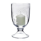 William Yeoward Jasmine Footed Hurricane 11" / 28cm with Candle, handmade crystal, detail view
