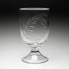 William Yeoward Jasmine Footed Hurricane 11" / 28cm with Candle, handmade crystal, on a white background