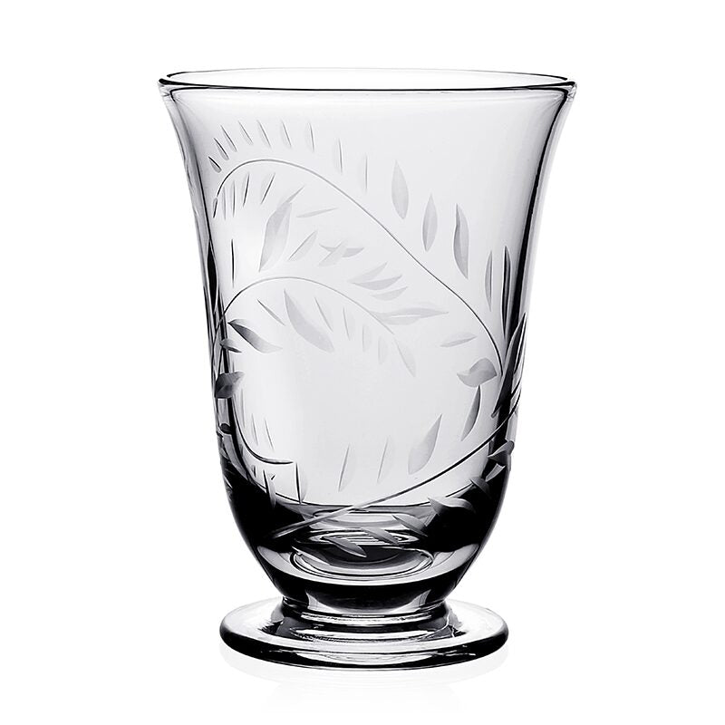 William Yeoward Jasmine Footed Vase 5" / 128mm, handmade crystal, on a white background