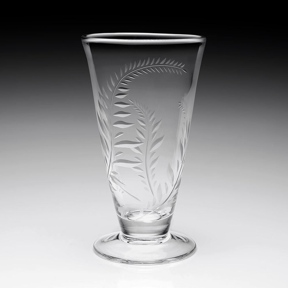 William Yeoward Jasmine Footed Vase 9" / 230mm, handmade crystal, on a white background