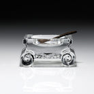 William Yeoward June Salt Dish with Spoon, handmade crystal, detail view