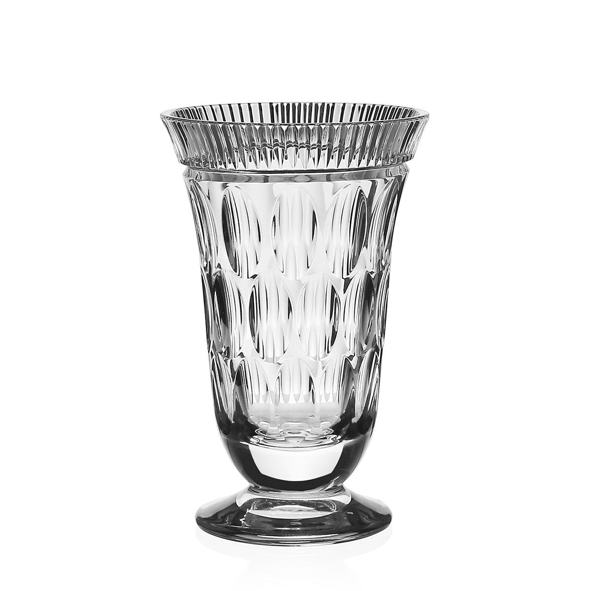 William Yeoward Kathleen Footed Vase 6" / 153mm, handmade crystal, on a white background