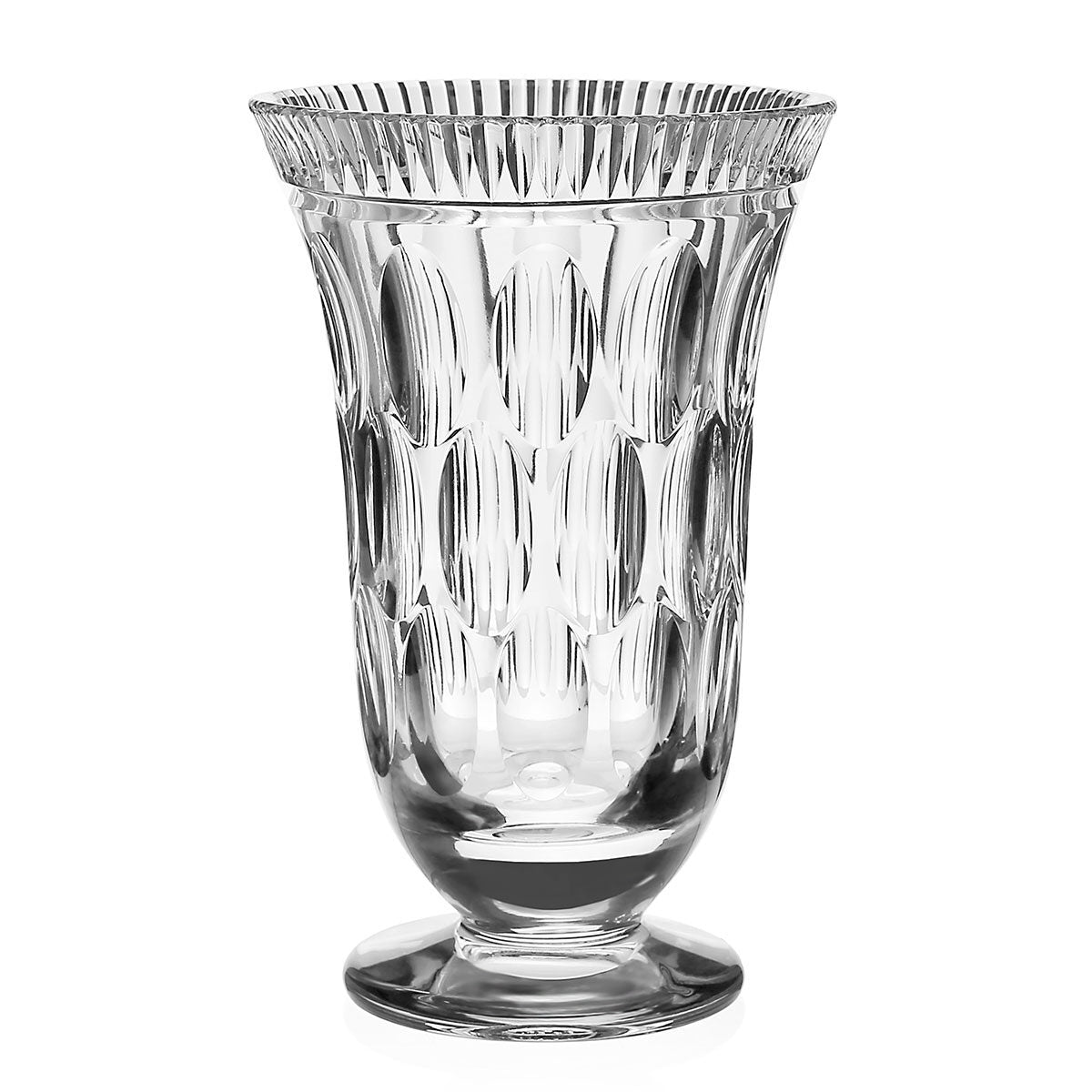 William Yeoward Kathleen Footed Vase 8" / 200mm, handmade crystal, on a white background