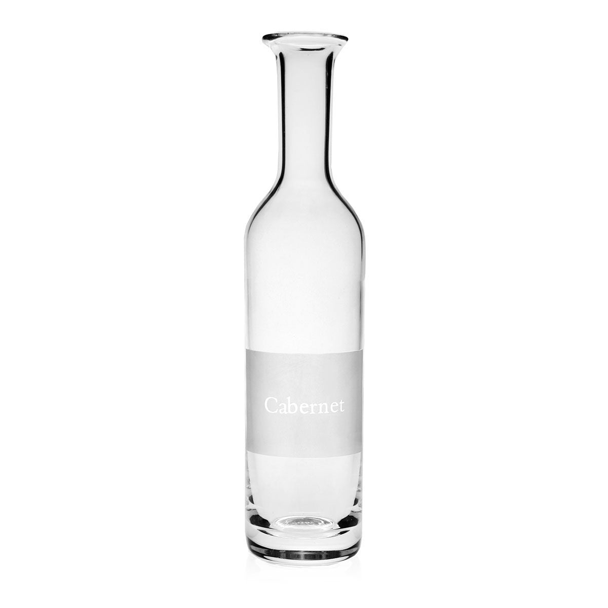 William Yeoward Labelled Wine Carafe 'Cabernet', handmade crystal, on a white background