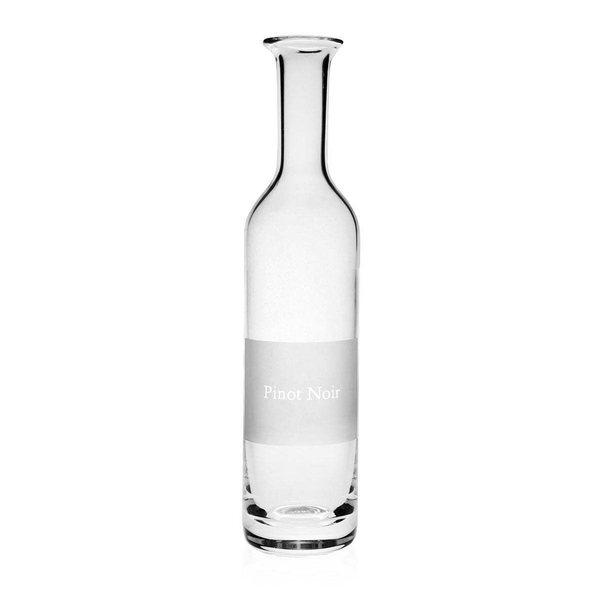 William Yeoward Labelled Wine Carafe 'Pinot Noir', handmade crystal, on a white background