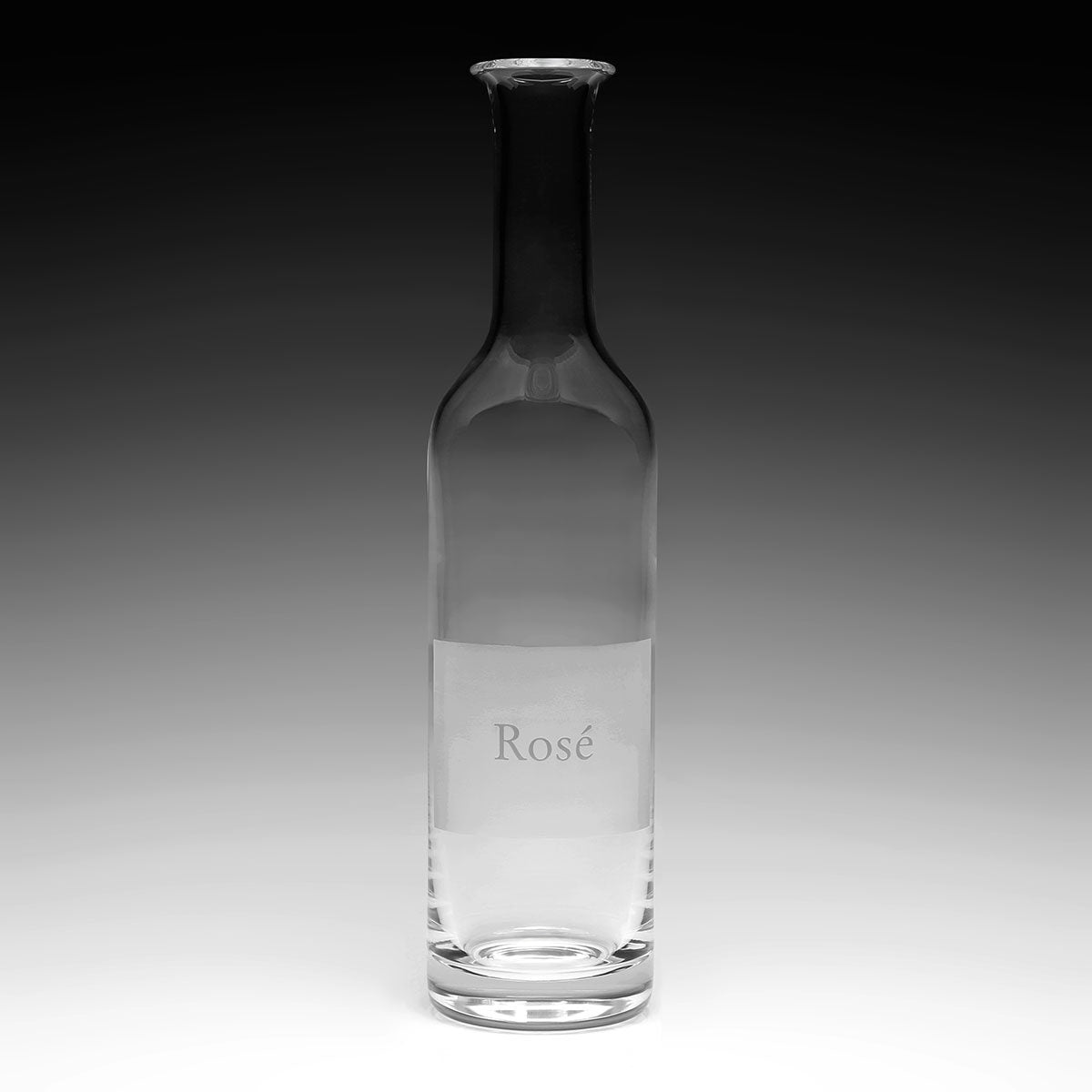 William Yeoward Labelled Wine Carafe 'Rosé', handmade crystal, detail view
