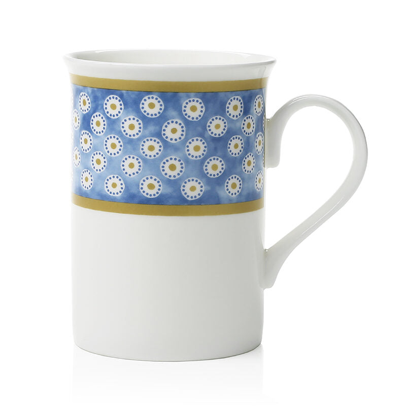 William Yeoward Leckford Mug in Blue, fine bone china, on a white background