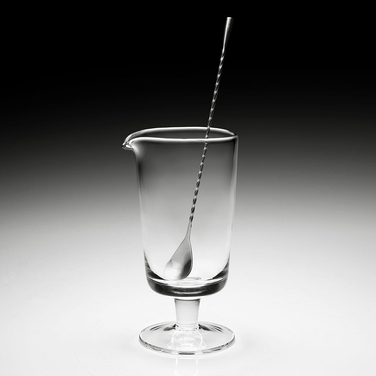 William Yeoward Lillian Footed Cocktail Mixer & Stirrer, handmade crystal, detail view