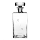 William Yeoward Lillian Square Decanter - GIN, handmade crystal, on a white background