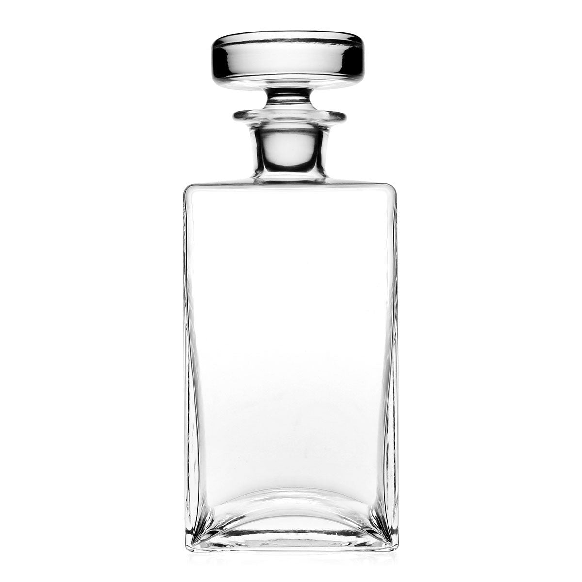 William Yeoward Lillian Square Decanter - PLAIN, handmade crystal, on a white background