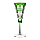 William Yeoward Lulu Emerald Champagne Flute in Emerald, handmade crystal, on a white background